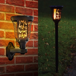 Solar Wall or Ground Flame Lamp