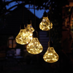 Bubbles Outdoor Hanging Chandelier - Battery Operated