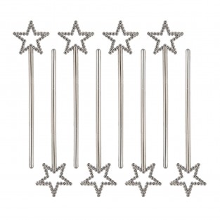 Silver Mini Star Wands (8 pack)