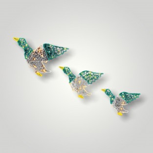 Set of 3 Colour Acrylic Ducks