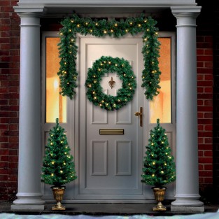 Pre Lit Christmas Door Set