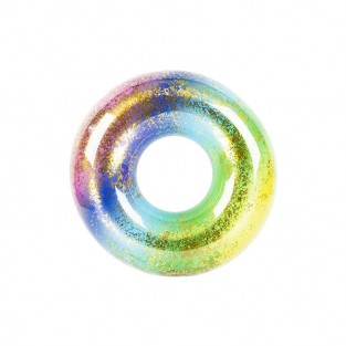 Large Rainbow Swim Ring With Glitter 