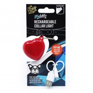 Rechargeable Heart Dog Collar Light - Findables