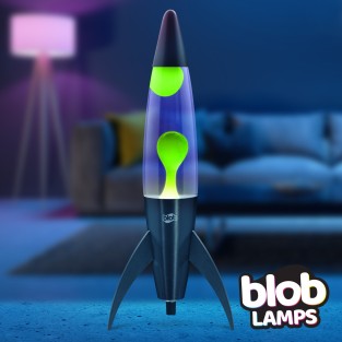 ROCKET Blob Lamps Lava Lamp - Black Base - Green/Purple