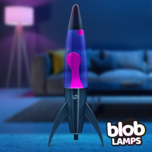 ROCKET Blob Lamps Lava Lamp - Black Base - Pink/Purple