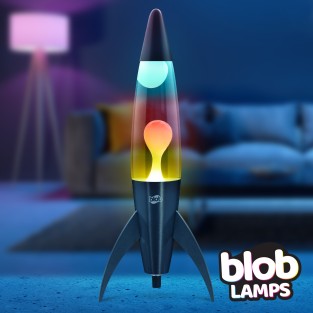 Blob Lamps Lava Lamp ROCKET - Matt Black Base - 'Sunset' 