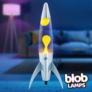ROCKET Blob Lamps Lava Lamp - Metal Base - Yellow/Purple