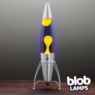 Blob Lamp 17" ROCKET Metal Lava Lamp - Yellow/Purple