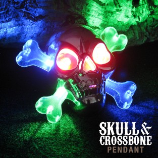 Light Up Skull & Crossbone Pirate Necklace