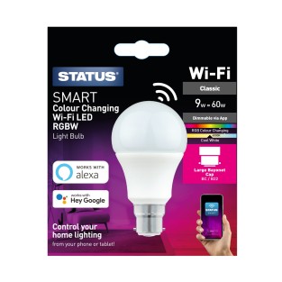 SMART Wi-Fi Colour Changing RGBW LED Bulb - B22