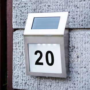 Solar House Number Sign