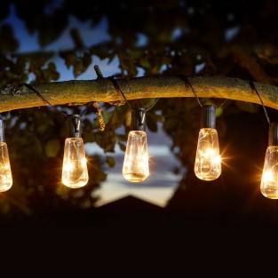 Solar Fairy Lights String, Pure Garden Vintage Outdoor Solar String Lights