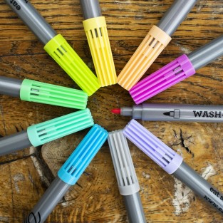 The Doodle Wash Out Fabric Pen Set - Pastel Colours