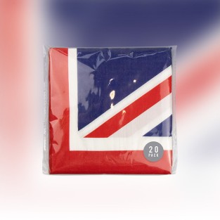 Union Jack Printed Napkin - 20 Pack