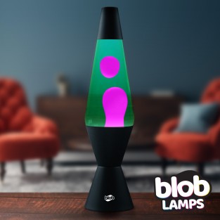 Blob Lamps Lava Lamp VINTAGE - Matt Black Base - Pink/Green