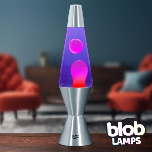 Blob Lamps Lava Lamp VINTAGE - Metal Base - Pink/Purple