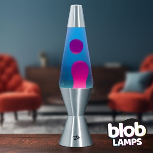 Blob Lamps Lava Lamp VINTAGE - Metal Base - Purple/Blue
