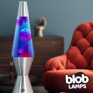 VINTAGE Blob Lamp - Metal Lava Lamp 14.5" - Purple/Blue