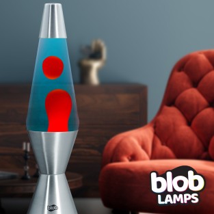 Blob Lamps Lava Lamp VINTAGE - Silver Base - Red /Blue Lava Lamp