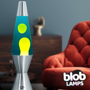 Blob Lamps Lava Lamp VINTAGE - Metal  Base - Yellow/Blue
