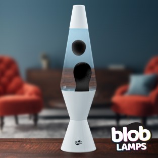 VINTAGE Blob Lamp - Gloss White Base - Black/Clear