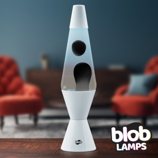 Blob Lamps Lava Lamp Vintage - Gloss White Base - Black/Clear