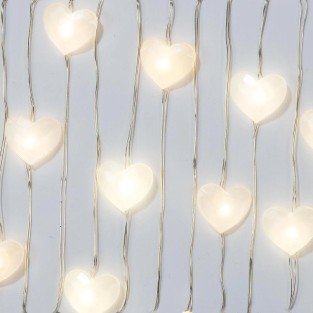 White Heart String Lights - 3M