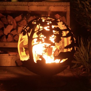 Laser Cut Woodland Fire Globe (FF261)