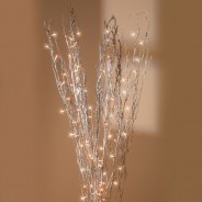 1.2M Holograph Glitter Twig Light 7 Silver