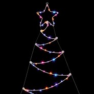 1.2M Wall Christmas Tree in Warm White, White, or Rainbow LED 4 Rainbow