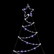 1.2M Wall Christmas Tree in Warm White, White, or Rainbow LED 2 Bright White