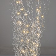 1m Metallic Wire Twig Lights with Warm White LEDs 5 Silver