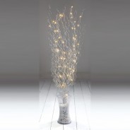 1m Metallic Wire Twig Lights with Warm White LEDs 3 Silver