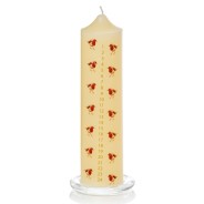 Robin Advent Pillar Candle & Glass Candle Plate 3 