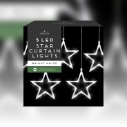 5 LED Star Curtain Lights in Warm or Bright White 2 