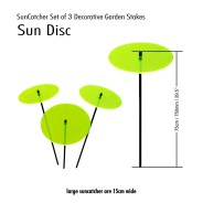 75cm Green Sun Disc Garden Stakes - 3 Pack 7 
