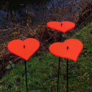 75cm Red Heart Garden Stakes (3 Pack) 4 