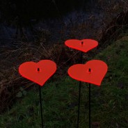 75cm Red Heart Garden Stakes (3 Pack) 3 