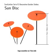 75cm Orange Sun Disc Garden Stakes (3 Pack) 6 