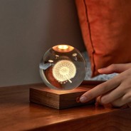 Dandelion Laser Engraved Crystal Ball Light by Gingko 1 