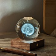 Dandelion Laser Engraved Crystal Ball Light by Gingko 4 Cool white setting