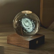 Galaxy Laser Engraved Crystal Ball Light by Gingko 3 Daylight white mode