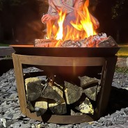  Apollo Oxidised Fire Pit & BBQ Grill With Rain Cover by Fire & Dine  6 
