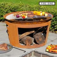  Apollo Oxidised Fire Pit & BBQ Grill With Rain Cover by Fire & Dine  5 