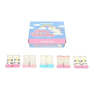 Baby Unicorn Socks 0-12 Months by Cucamelon - 5 Pack 2 