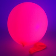 UV Neon Balloons 8 Pink under UV light
