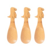 Bamboo Spoons for Little Hands - 3 Pack 3 T-Rex Bamboo Spoons - 3 Pack