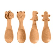 Bamboo Spoons for Little Hands - 3 Pack 6 Available in 4 designs