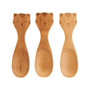 Bamboo Spoons for Little Hands - 3 Pack 5 Tiger Bamboo Spoons - 3 Pack