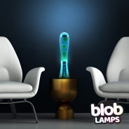 BIG BLOB Blob Lamps Lava Lamp - Metallic Blue Base - Green/Blue 2 